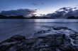 norwegian haukland beach, long time exposure, sunset, white sand beach, norway, europe, lofots, lofoten