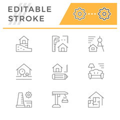 Sticker - Set line icons of architectural