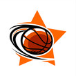 Basketball Swoosh Star Logo 01