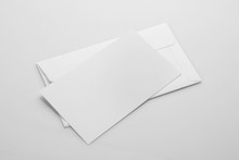 Blank White Envelope Mockup With An Invitation Card