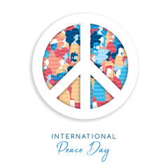 Wall Mural - International Peace Day card for people freedom