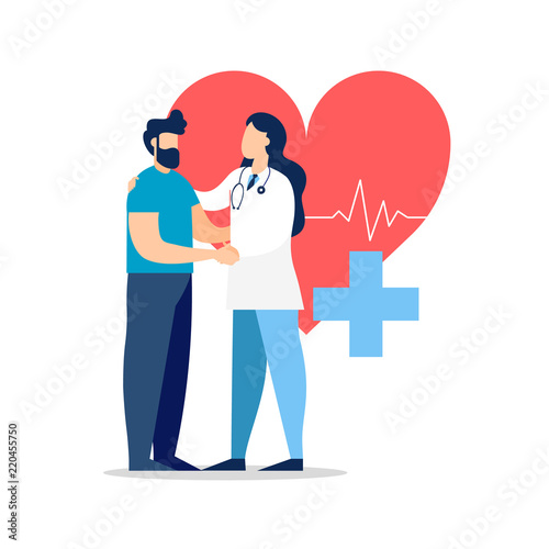 Fotomural Doctor visit with patient for medicine concept