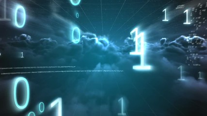 Digitally generated video of binary code 
