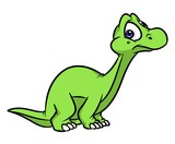 Fototapeta Dinusie - Dinosaur Diplodocus wonder cartoon illustration isolated image
