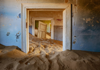 Sand has invaded and taken over these rooms in Kolmanskoppe