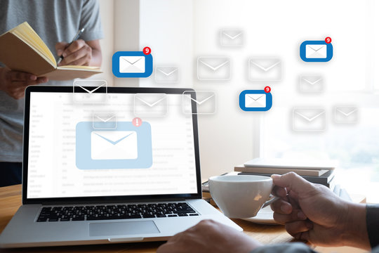 Mail Communication Connection message to mailing contacts phone Global Letters Concept