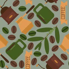 Wall Mural - Coffee seamless pattern vector illustration