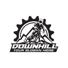 Downhill Bicycle Logo Vector