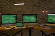 © Africa Studio - Hacker's workplace with monitors in dark room. Threat of cyber attack