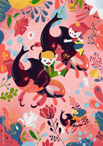 Fototapeta Allomyrina dichotomus