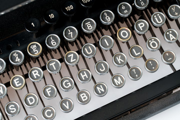 Poster - Close up of retro style typewriter in studio
