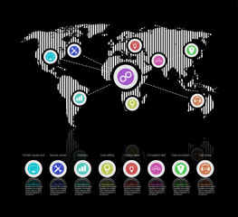 Poster - IoT platform future technology. Smart home connection and control with devices through home network. Internet of things doodles background.