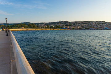  De Bosset bridge on lakeside in Argostoli, Kefalonia, Greece