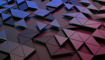 Poster - Abstract 3d rendering of geometric surface. Composition with triangles. Futuristic modern background design for poster, cover, branding, banner, placard.