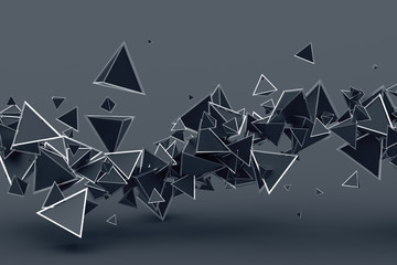 Poster - Abstract 3d rendering of geometric shapes. Modern background design for poster, cover, branding, banner, placard.