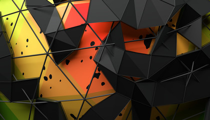 Poster - abstract 3d rendering of geometric surface. futuristic modern background design for poster, cover, b