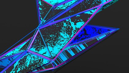 Poster - Abstract 3d rendering of polygonal shape. Futuristic modern background design for poster, cover, branding, banner, placard.