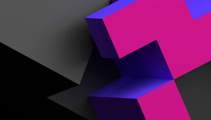 Aufkleber - Abstract 3d rendering of a modern geometric background. Minimalistic design for poster, cover, branding, banner, placard.