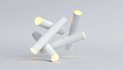 Poster - Abstract 3d rendering of a modern geometric background. Minimalistic design for poster, cover, branding, banner, placard.
