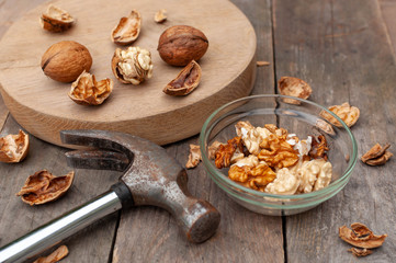 Cracked walnuts by the hammer II