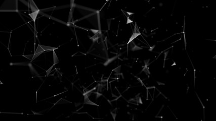 Poster - Abstract digital background. Big data visualization. Network connection structure. Science background.