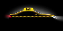 Realistic Car Taxi Side View