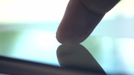 Poster - Man touching smartphone by finger
