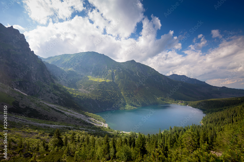 Eye of the Sea lake in Tatra mountains, Poland - obrazy, fototapety, plakaty 