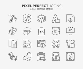 printing thin line icons