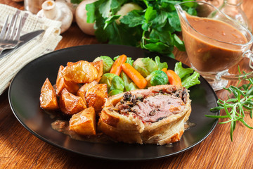 Poster - Pork tenderloin in wellington style in puff pastry