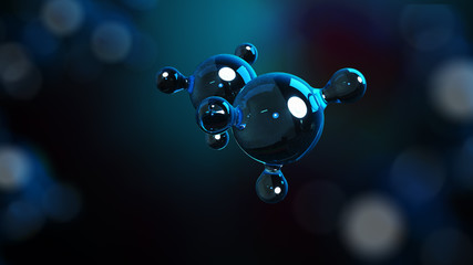 Wall Mural - 3d illustration molecules. atoms bacgkround. medical background. molecular structure at the atomic l