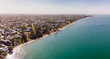 Aerial drone view of Woody Point and Margate on Redcliffe peninsula, Brisbane