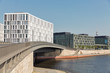 Modern office buildings along the Spree river, Germany.