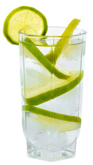 Sticker - Fresh cold lemonade from lime with ice close up isolated