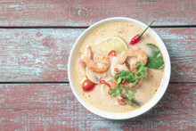 Traditional Thai Soup Tom Yum With Shrimps
