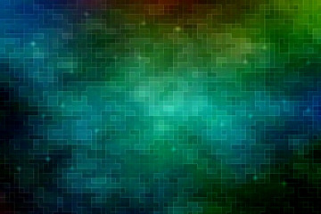 Poster - abstract green pixel rectangle shape circuit futuristic background for technology, network, modern, 