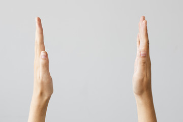 Wall Mural - Female hands holding something like a box