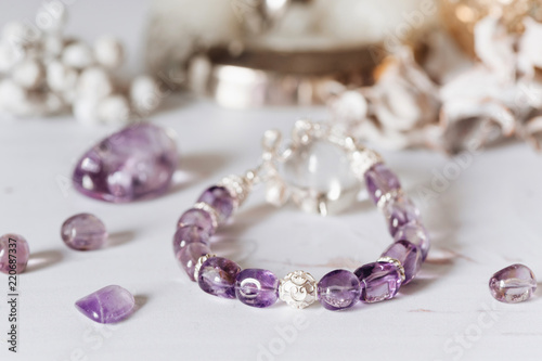 Cuadros en Lienzo Bracelets made of natural stone and silver
