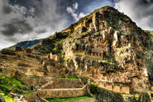 Panoramic View To Ollantaytambo Archaeological Site, Cuzco, Peru