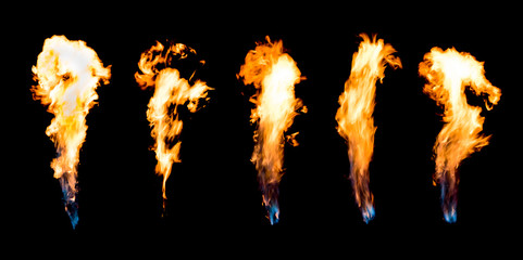 Sticker - Fire flames on a black background,Motion blur