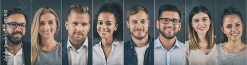 Fotografía Collage of portraits ethnically diverse business people.