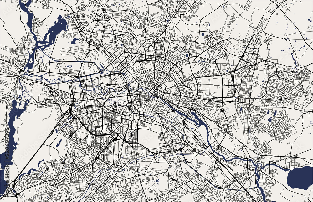 map of the city of Berlin, Germany - obrazy, fototapety, plakaty 