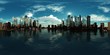 A modern city above the water. Environment map. HDRI . equidistant projection. Spherical panorama. landscape. 3d rendering