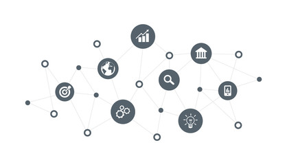 Poster - business concept. web technology. social media banner. vector illustration.