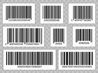 Poster - bar code set vector. universal product scan code.
