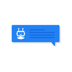 Poster - chatbot banner concept. user chatting with chatbot in mobile application. vector illustration.