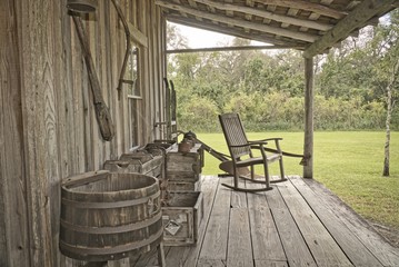 old back porch with chair