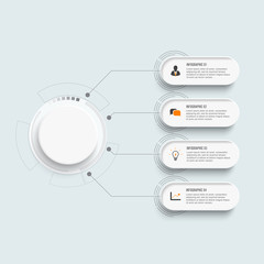 Poster - Timeline infographics design vector and marketing icons can be used for workflow layout, diagram, annual report, web design. Business concept with 4 options, steps or processes.