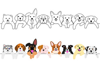 Wall Mural - cute pups border set