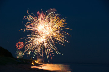 4th of July Fireworks, Montague, Michigan.